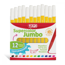 Μαρκαδόροι +Efo Supercolor Jumbo 12τεμ Κίτρινο